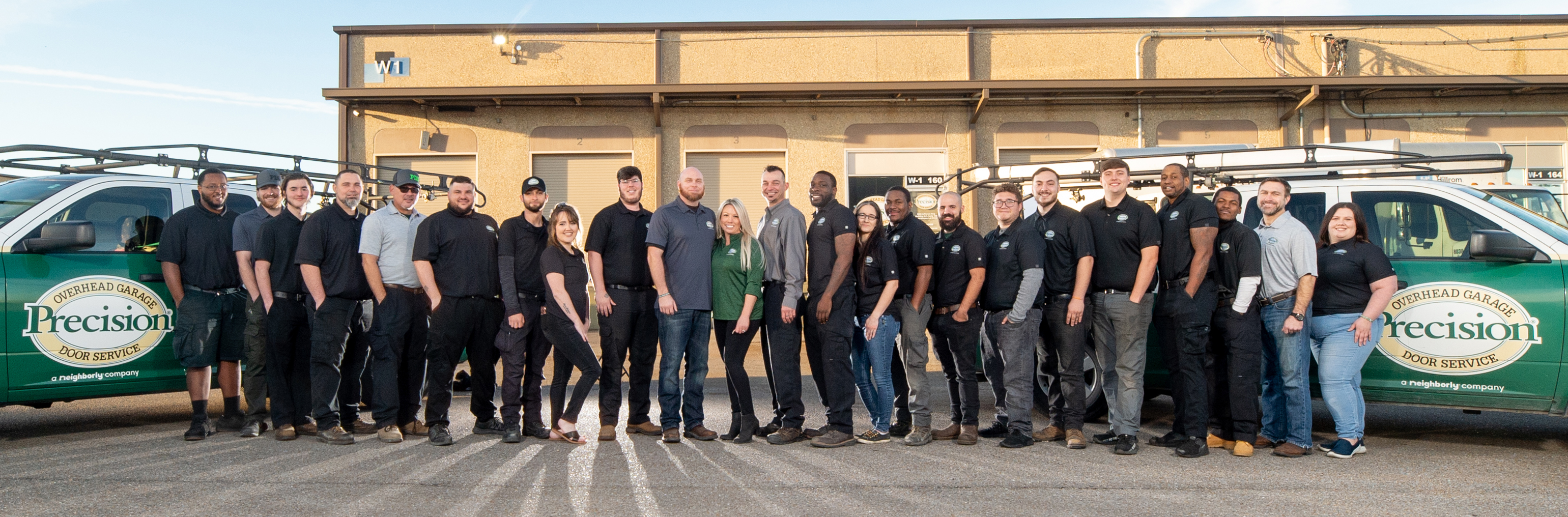 Precision Garage Door New Orleans crew at the Elmwood shop